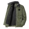 Corduroy Jacket Men's Autumn and Winter Thickened Velvet Casual Lapel Jacket Green and Medium Lamb Velvet Warm Winter Wear