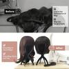 1 Pc 13.8IN Portable Collapsible Wig Stand Holder for Multiple Wigs Black And Pink Durable Wig Stands for Women