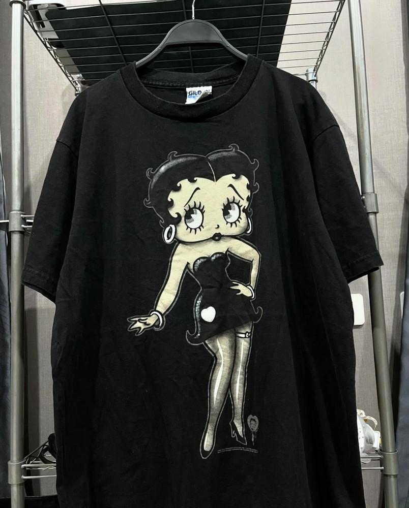 Винтажная Мультяшная Бетти Буп Vtg 1995 Черная Унисекс Футболка Репринт S-5XL Унисекс Футболка XXXL