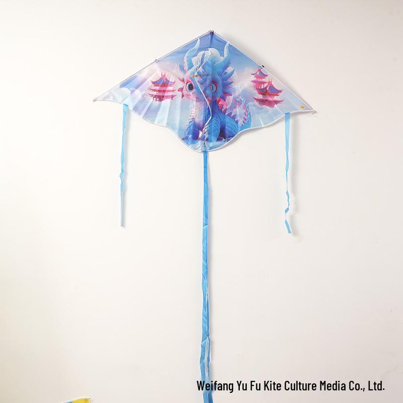 1m Cartoon Curved Edge Triangle Kite for Kids - Outdoor Flying Model