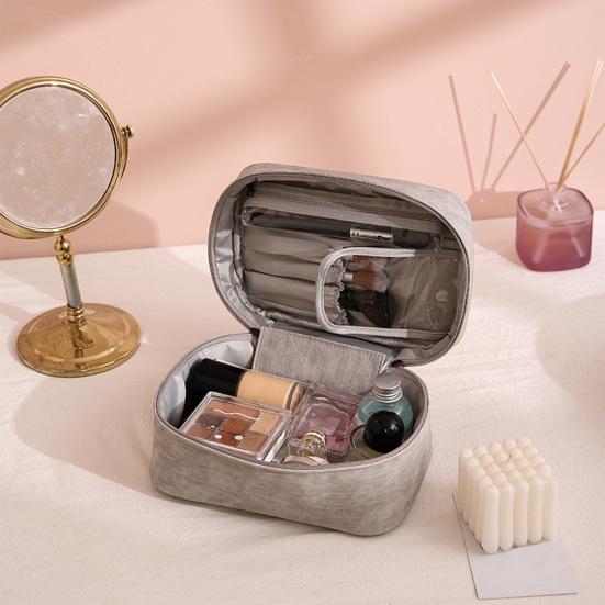 Kozmetická taštička s úložným priestorom na štetec na make-up Veľkokapacitný vodotesný cestovný organizér na toaletné potreby z umelej kože