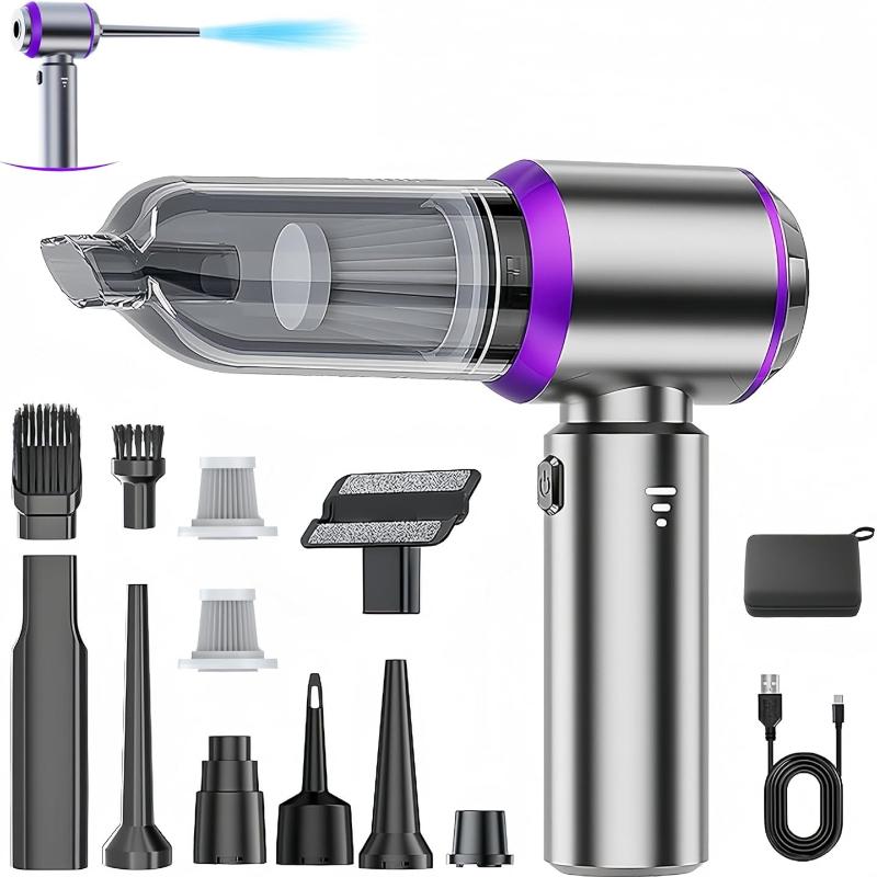 

Handheld Car Vacuum Cleaner, 21000PA Rechargeable High Power Cordless Mini Vacuum Cleaner and Blower 4-in-1 with 3 Gear, Vacuum with Brushless Motor фіолетовий