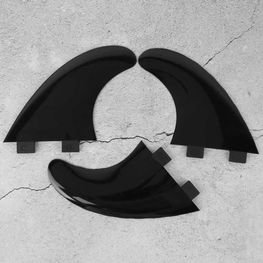 3Pcs Nylon Fins Set Right Middle Left for Surfboard Paddle Board Accessories BlackSurfboard Fin