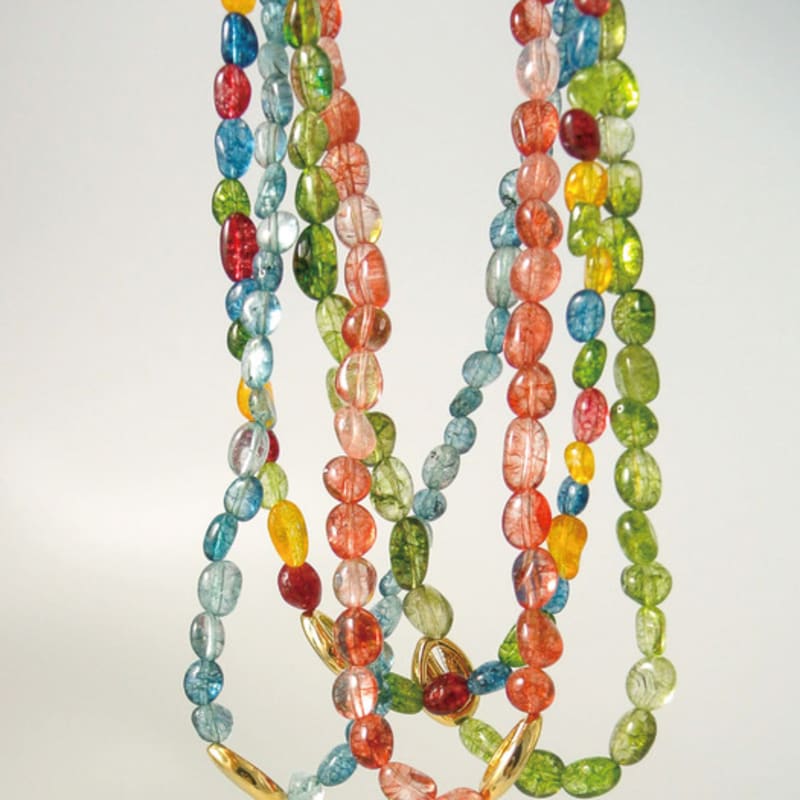 

objet213 Summer Sea Natural Stone Necklace (4 colors) 4. Rainbow