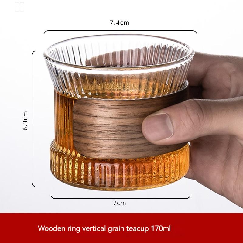 GIANXI 900ml Glass Tea Pot Japanese Simple High Range Ring With Wood Anti Scald Glass Set Home Puer Tea Separation Brew Teapot