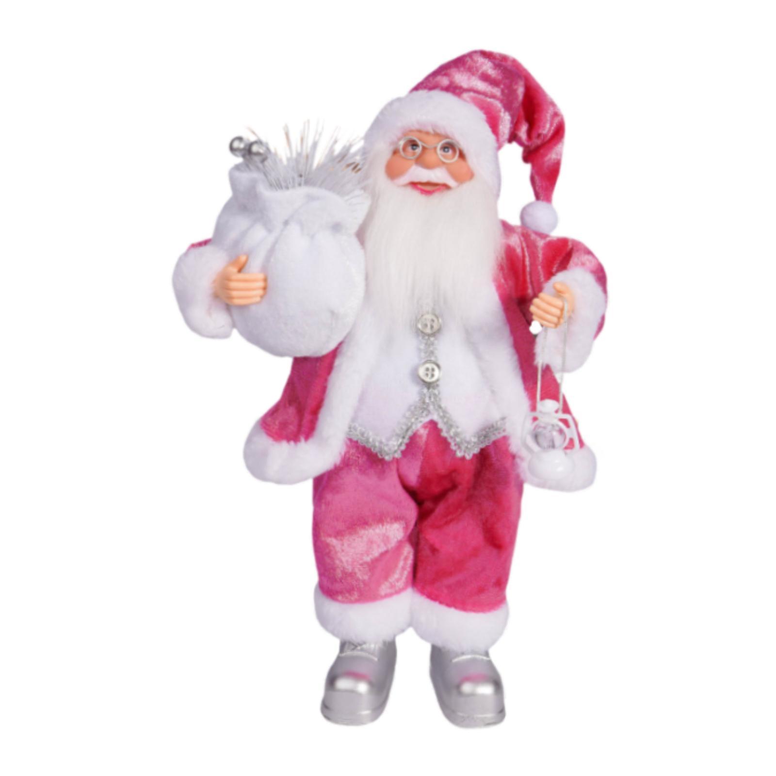 

Christmas Santa Figurine Doll Accessories Ornament Decoration for Table Holiday Decor рожевий