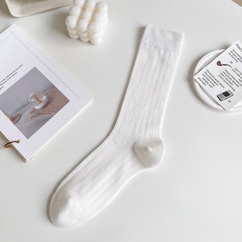 Female Summer Thin Breathable Mesh Ballet Wind Calf Pile Socks