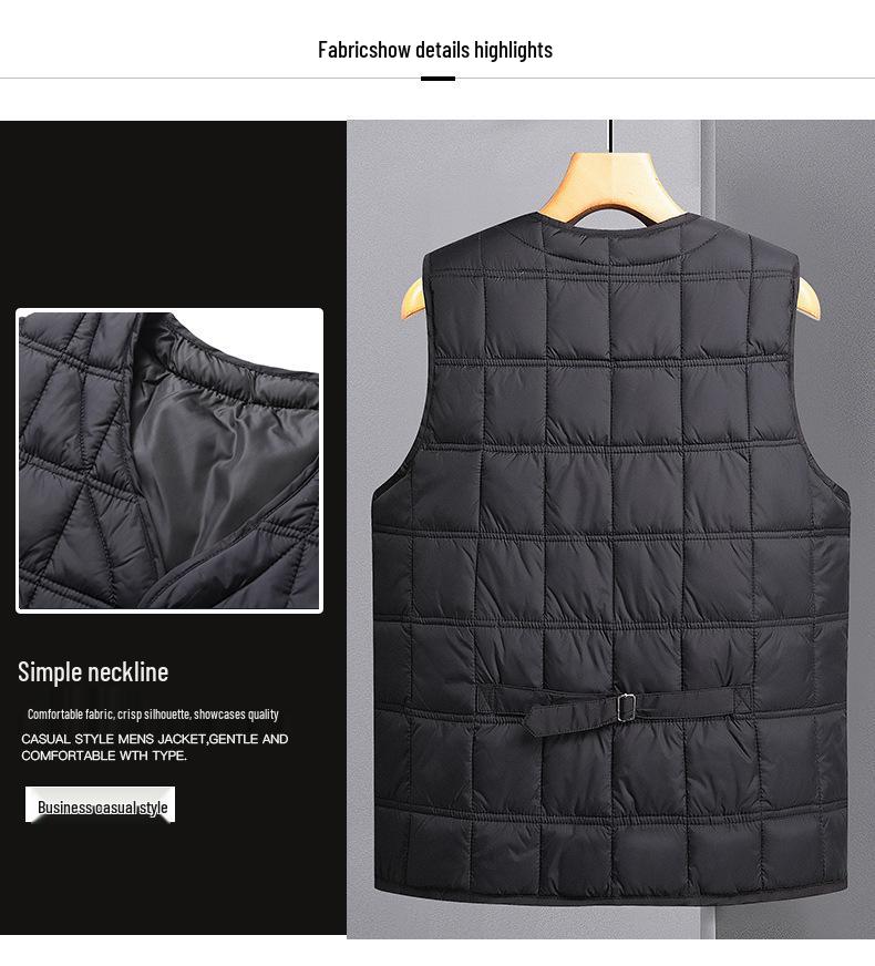 Men's Autumn/Winter Sleeveless Down Vest - Middle-aged Style