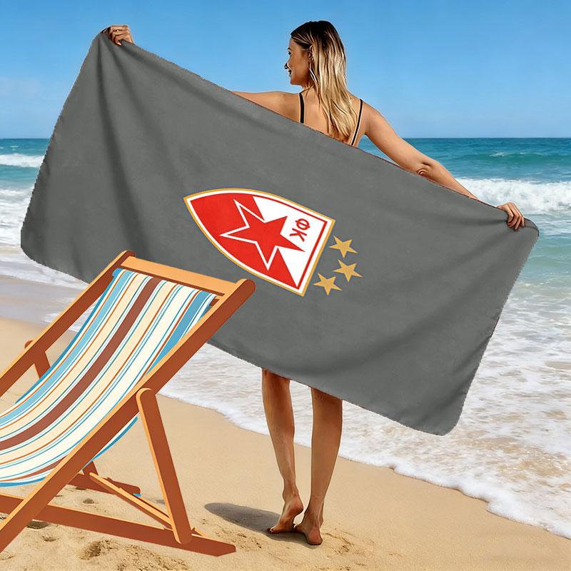 Crvena Zvezda logo Print Beach Towel, Large Soft Quick Dry Towel for Beach Camping Swimming