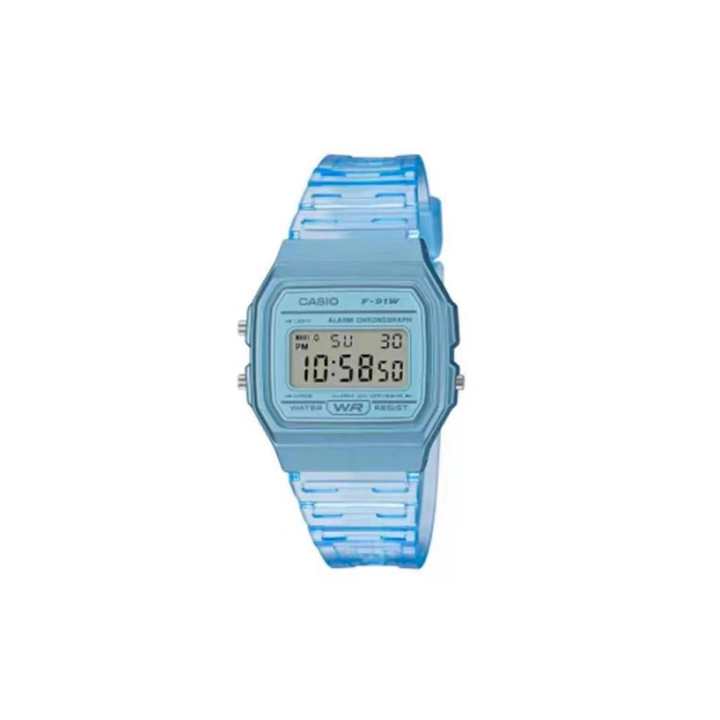 CASIO Custom Collection Quartz Movement Resin Strap Watch Men's Watches Blue Dial F-91WS-2(Watch5--)