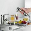 Mixer Stream Sprayer Head Silver Hot Cold Tap Solid Brass Kitchen Faucet Single Hole Pull Out Spout Kitchen Sink Mixer Tap