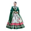 Dámská dokonale Kolekce Tussarové hedvábí Lehenga Choli Patola potisk s fóliovou prací, Nesešitá halenka,