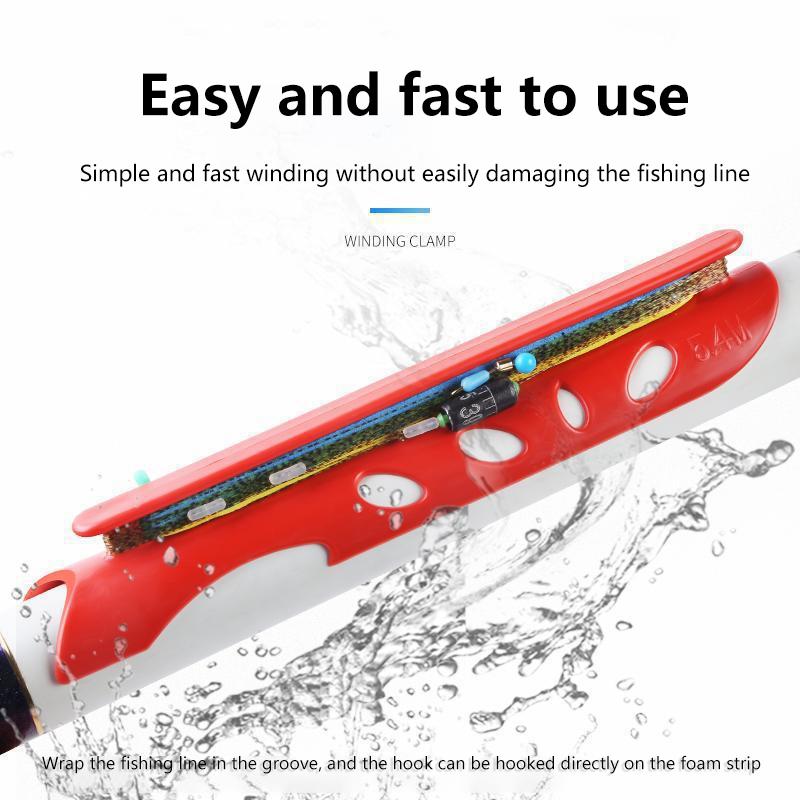 5Pcs Random Color Fishing Coiling Card Winding Wrapped Wire Board Line Container Fishing Rod Clips