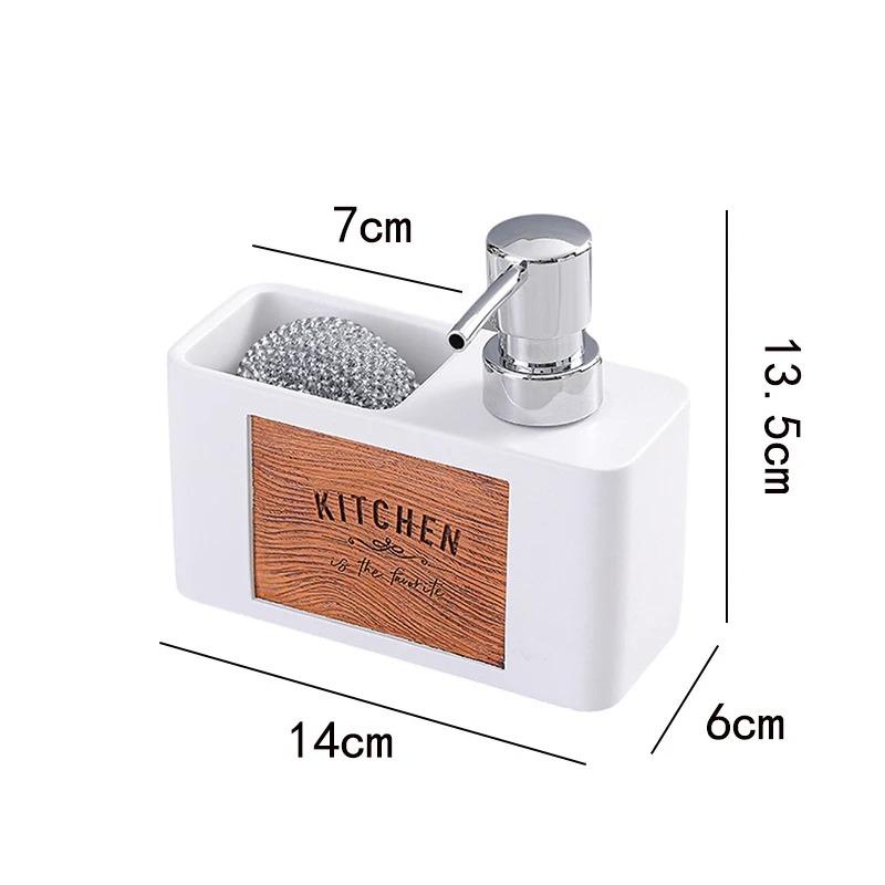 

Kitchen Soap Dispenser Sink Dish Soap Presser Bathroom Hand Sanitizer Bottle Lotion Dispenser Cleaning Ball Storage Box белый