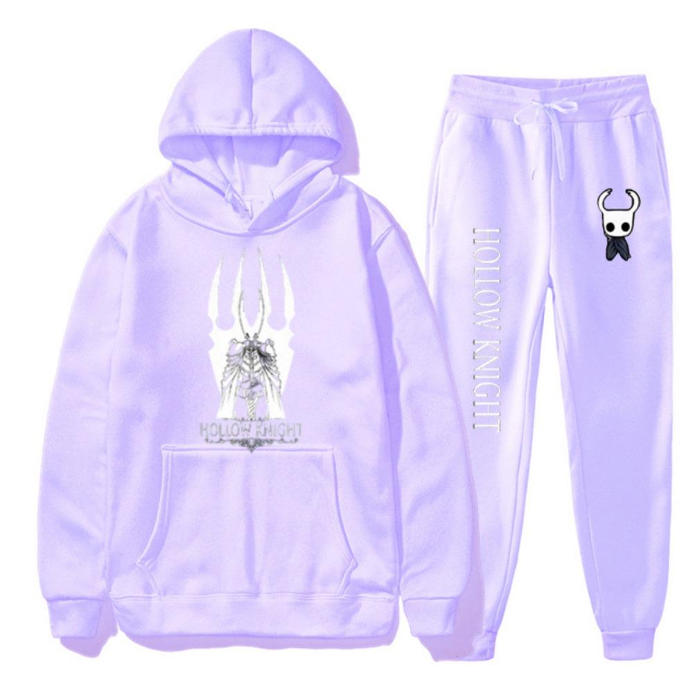 Men's Hoodie Anime Print Hollow Knight Hoodie Set Leg Binding Pants Two-piece Set