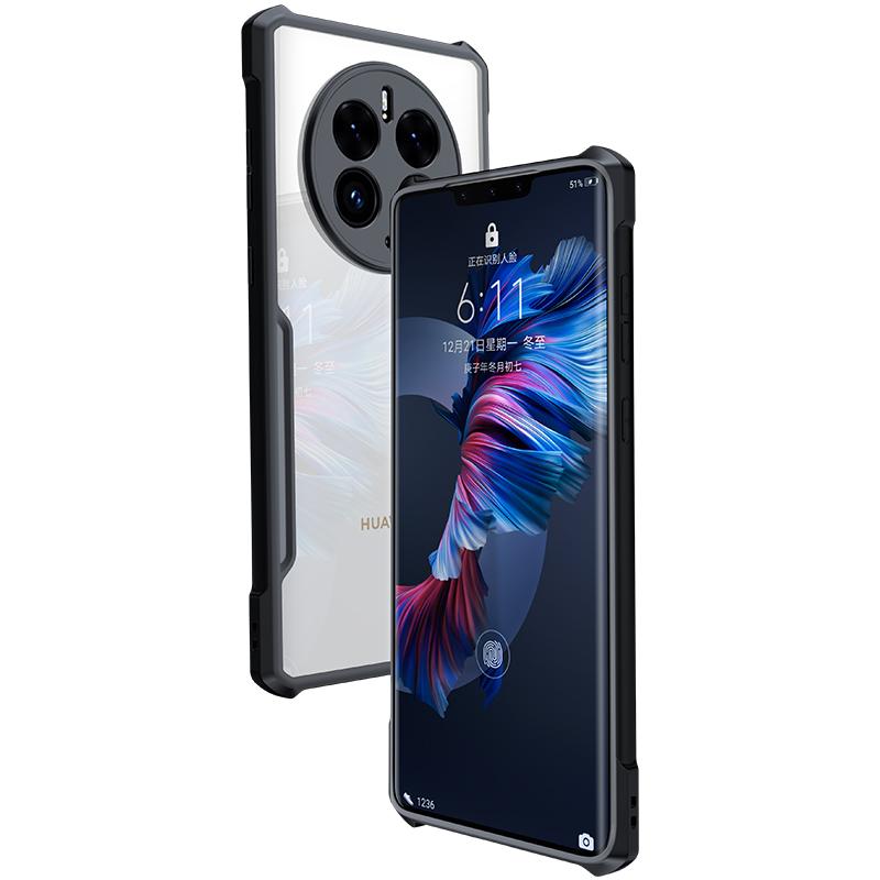 

XUNDD For Huawei Mate 50 Pro 4G Drop-proof Phone Case Shock-absorbing Acrylic+TPU Scratch-Proof Mobile Phone Back Cover Black