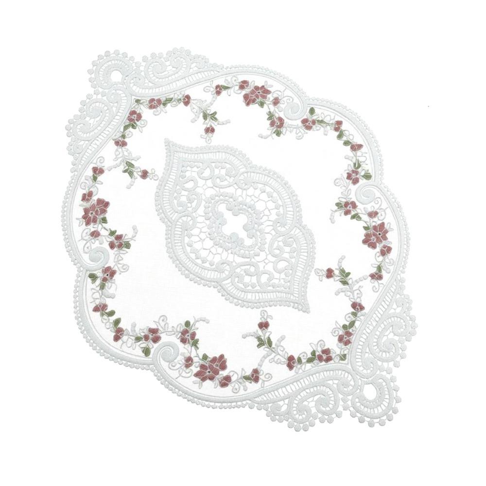 European Style Lace Embroidered Coaster Oval Coffee Drink Pad Dining Table Cover  for Home Decor