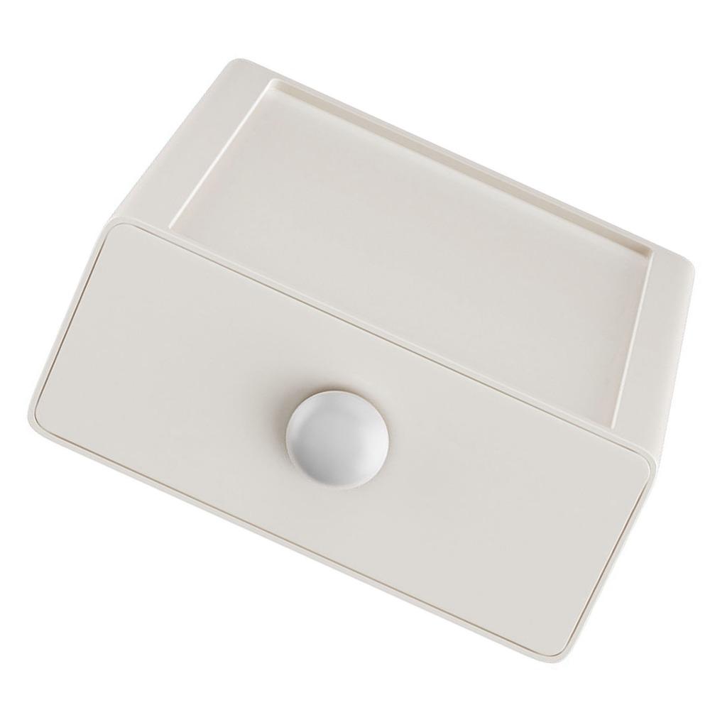 Conception empilable Boîte de rangement à tiroirs pour bureau Matériau PP Compact Multifonctionnel Organisateur Blanc Jaune Organisateur de fournitures de bureau