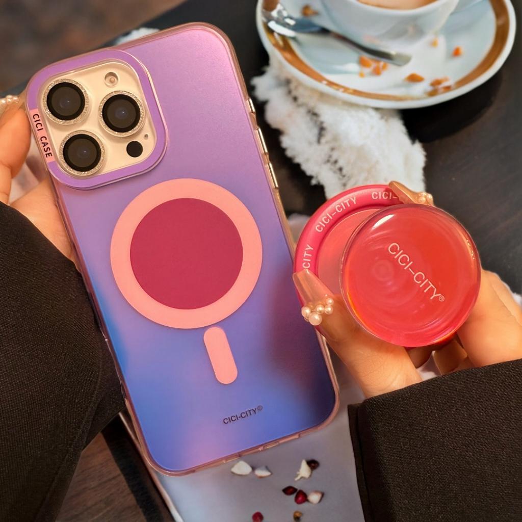 Luxusní Módní Matné Měnící Barvu Magsafe Pouzdra na Telefon pro iPhone 17 Air 16 15 Pro Max 14 13 Magnetický Kryt pro Bezdrátové Nabíjení