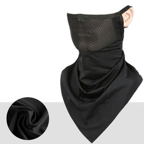 UV Protection Full Face Mask Breathable Ice Silk Bicycle Neckerchief Cycling Bandana Mask Summer Outdoor Hanging Ear Scarf