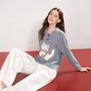 Betu Women's Animal Pattern Turn-down Collar Knit Top