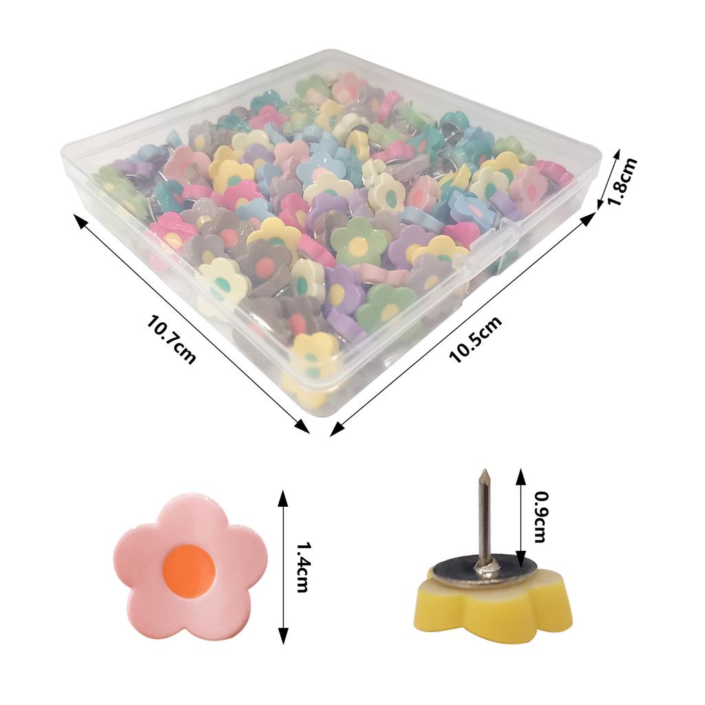 30pcs Decorative Drawing Pins Office Supplies Kawaii Pushpins Resin Flower Shaped Thumb Tacks Cute Push Pins For Cork Boards