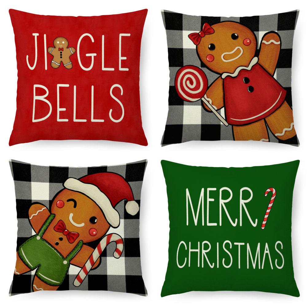 Imitation Linen Pillow Case Home Decoration Christmas Pillow Four-piece Set Living Room Sofa Cushion Cover Bedroom Pillow
