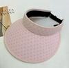 Simple polka dot foreign style women's empty top hat spring and summer versatile travel sunshade sunscreen sun hat new fresh and sweet