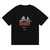 Cross-border European and American Tide Brand Los Angeles RHUDE Sailing Letter Printing Short-sleeved T-shirt Men's and Women's American High Street H