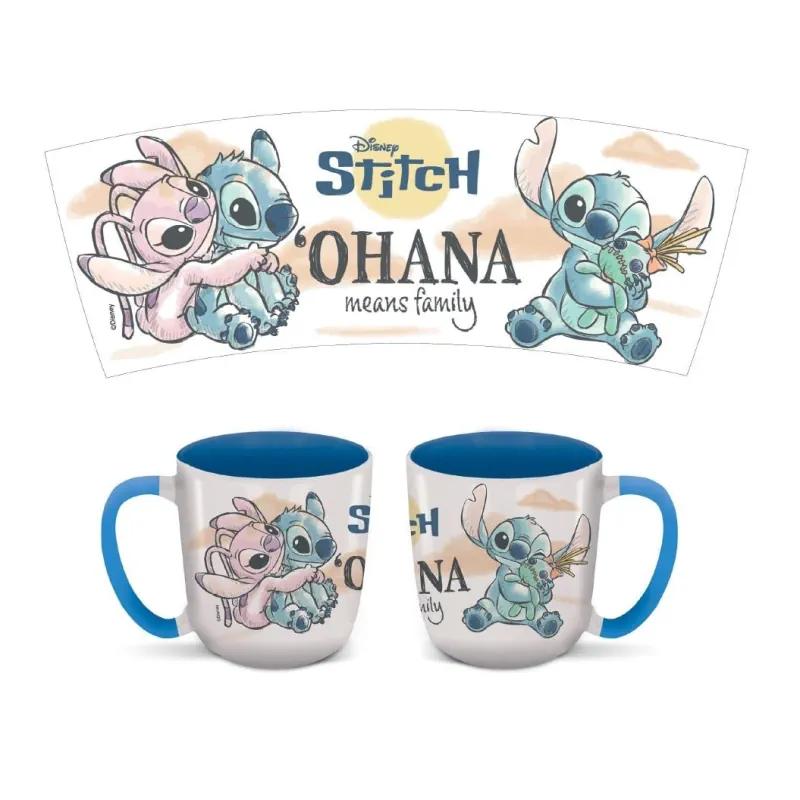 Blue STITCH & ANGEL Mug - Ohana 384 Ml
