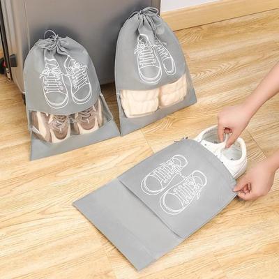 Grey Dustproof Travel Shoe Bag - Shoe Storage and Cover for White Shoes