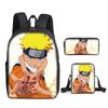 Naruto Naruto Rucksack Dreiteiliges Set, Schulranzen für Grund- und Sekundarschule, Umhängetasche, Messenger Bag, Federmäppchen.