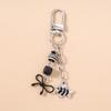 Pretty Bowknot Keychain Women Girls Beads Key Ring Pendants for Handbag Decor DIY Key Chain Jewelry Gift