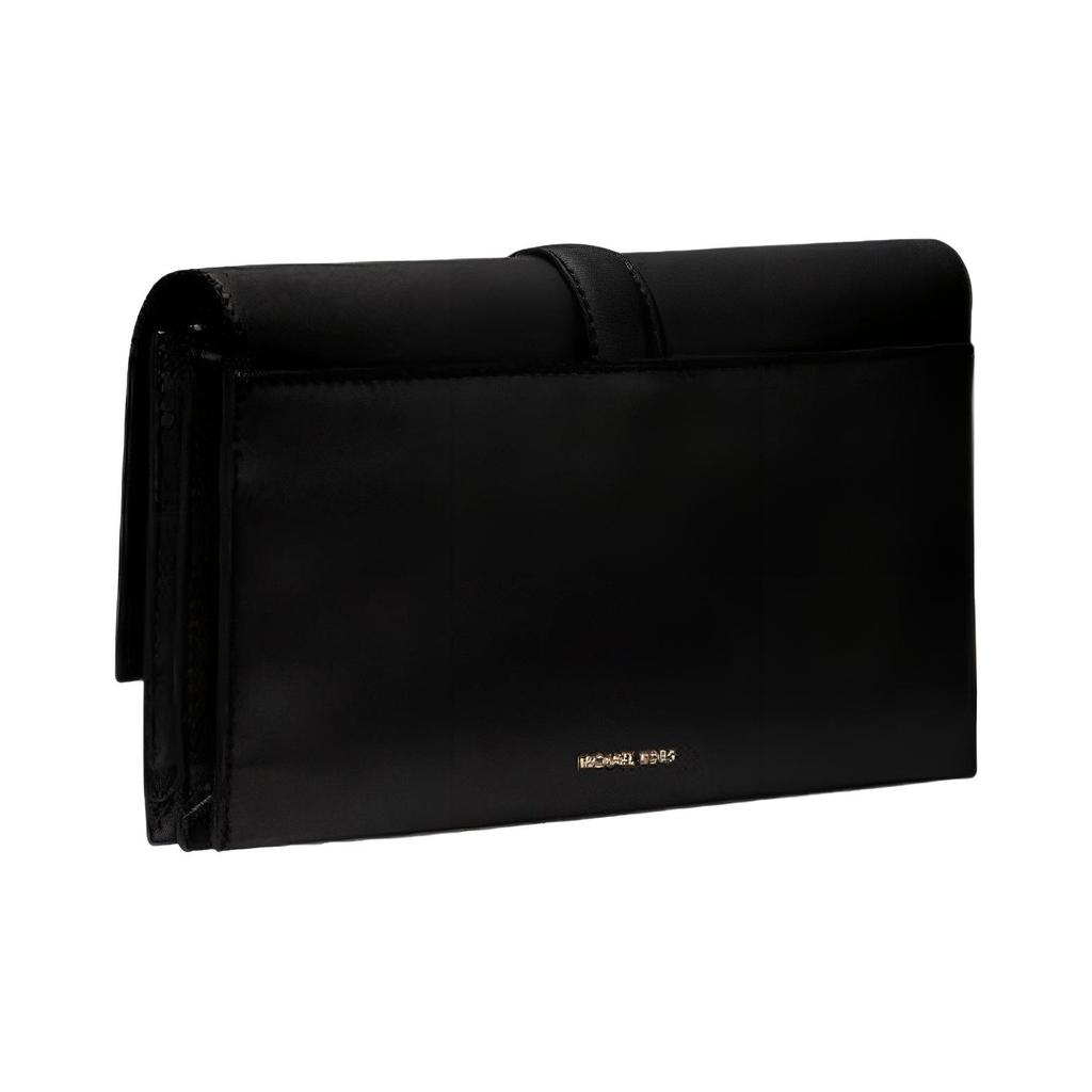 Michael Kors Mk Cece Letter Logo Flap Closure Solid Color Flower Buckle Leather Envelope Shoulder Bag Large Women bags Black 32H9G0EC7U-001
