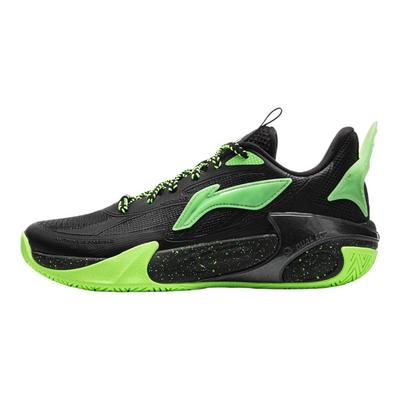 Li Ning Kids Wind Shadow 2.0 Simple Fashion Versatile Classic Basketball Shoes Kids Basketball Shoes Black Fluorescent-Green YKBV032-11