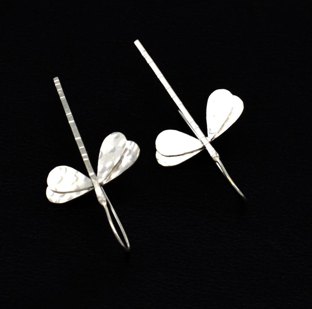 925 Sterling Silber Schmetterling Hammared Ohrringe, Schmetterling handgemachte Ohrringe, Geschenk für sie