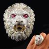 New Domineering Men's Ring Creative Lion Head Shape European and American