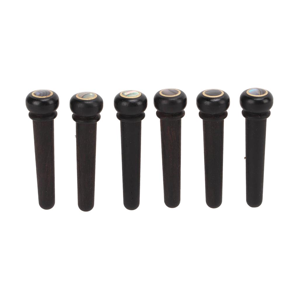 6stk Gitarbroklynger Sort Wood Bridges Pins Gitarer Reservedeler Tilbehør
