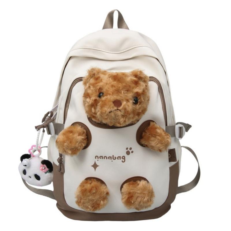 Schoolbag Cute Bear Schoolbag Female Junior High School Girl College Student 11 New Backpack Ins Niche Mori Versatile Backpack