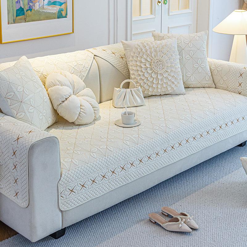 Fresh Cotton Sofa Cushion Cover Non-Slip Universal Four Seasons Simple Backrest Towel JUEoth All Sofa Protector