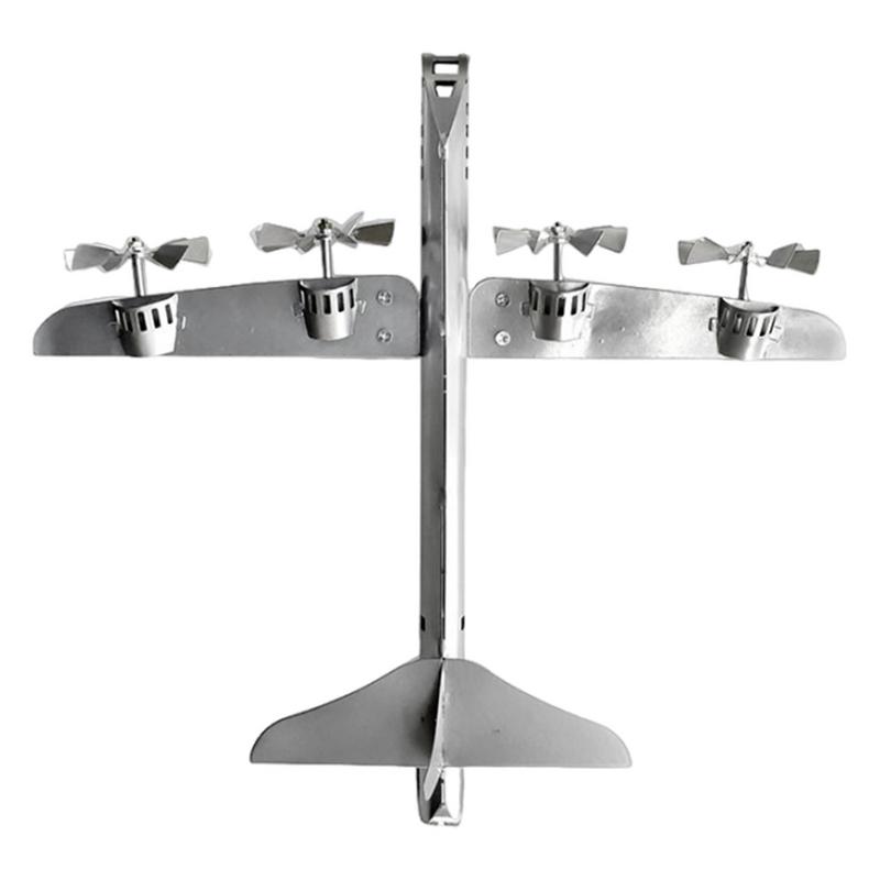 Metal Airplane Weathervane Windmill Spinner Ornament Metal Handmade Airplane Weathervanes Windmill Spinner Decor Outdoor argento