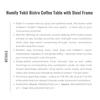 Homlly Yokii Bistro Coffee Table with Steel Frame