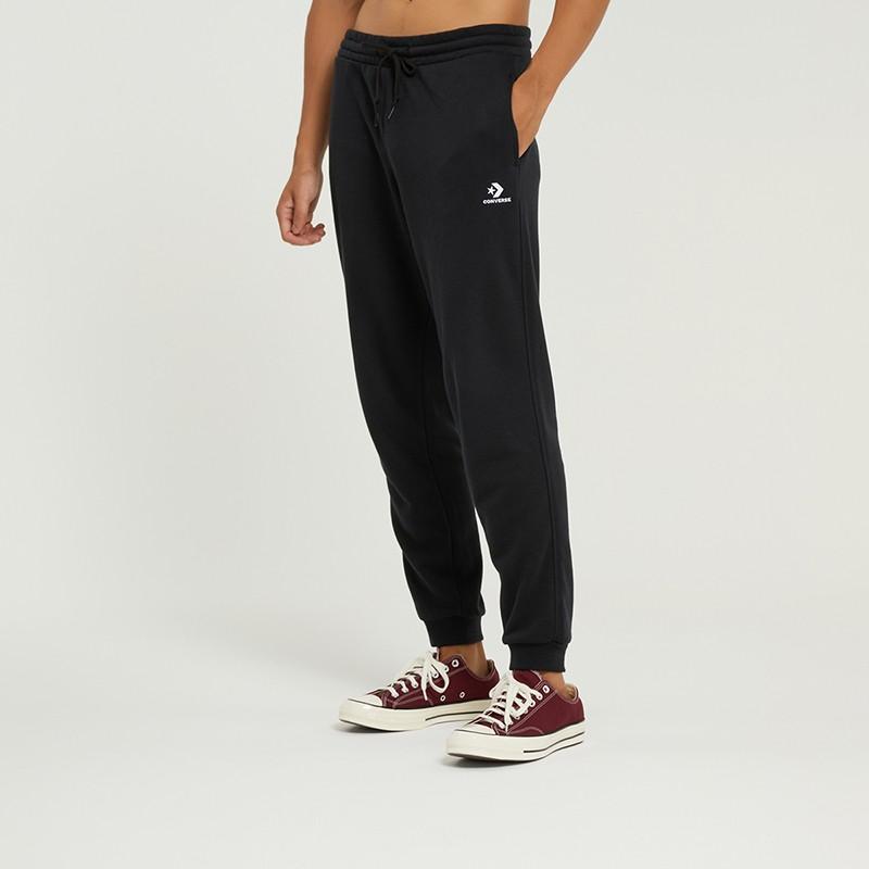 Converse Knitted Sweatpants Men's Black Moderate Straight Fit Pants 10020369-A01