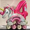 Rainbow Unicorn Themed Decorative Balloons Rose Gold Gold Latex Balloons 1-year Girl Princess Birthday Party Decor Baby Shower