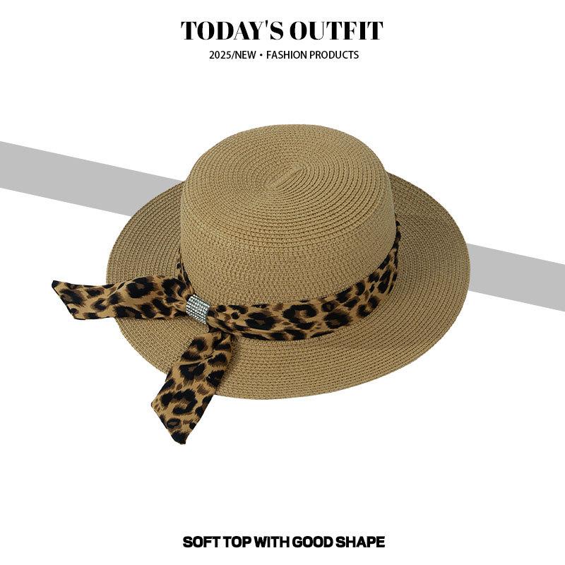 New Summer Women's Outdoor Sun Protection Beach Hat Fisherman Hat Big Brim Hat Beach Hat Leopard Print Hat Sun Hat