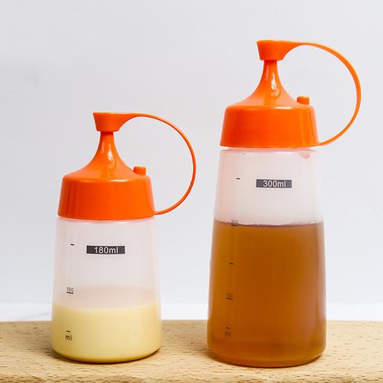 Practical Leakproof Clear Squeeze Bottle Scale Simple Usage Plastic Condiment Bottle for Home