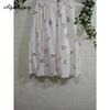 Prairie Chic Spring Summer Women Midi Skirt Elastic Waist Light Pink Floral Print A-Line Skirt Elegant Feminine Sweet Skirts Womens
