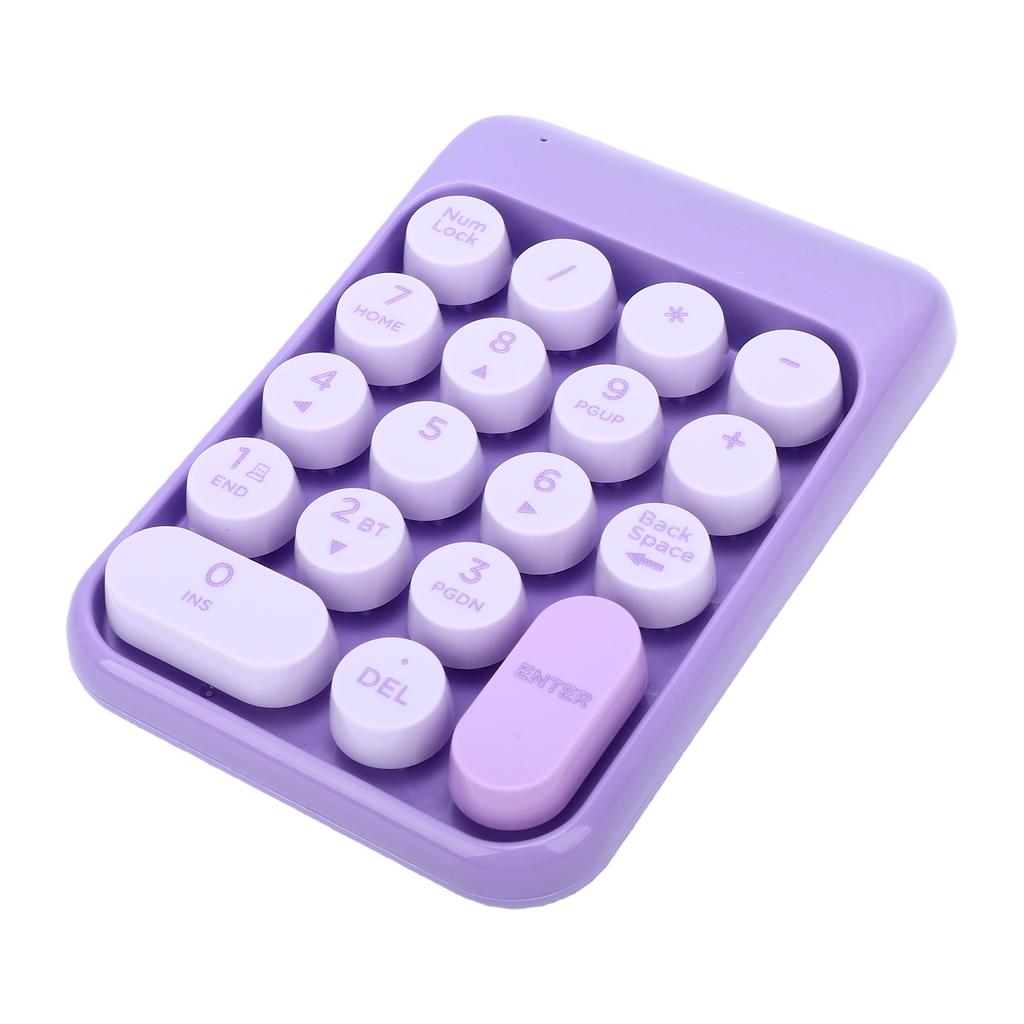 Wireless Number Pad 18 Key 2.4G Numeric Keypad Financial Accounting Numpad Keyboard for Home Business Work Purple