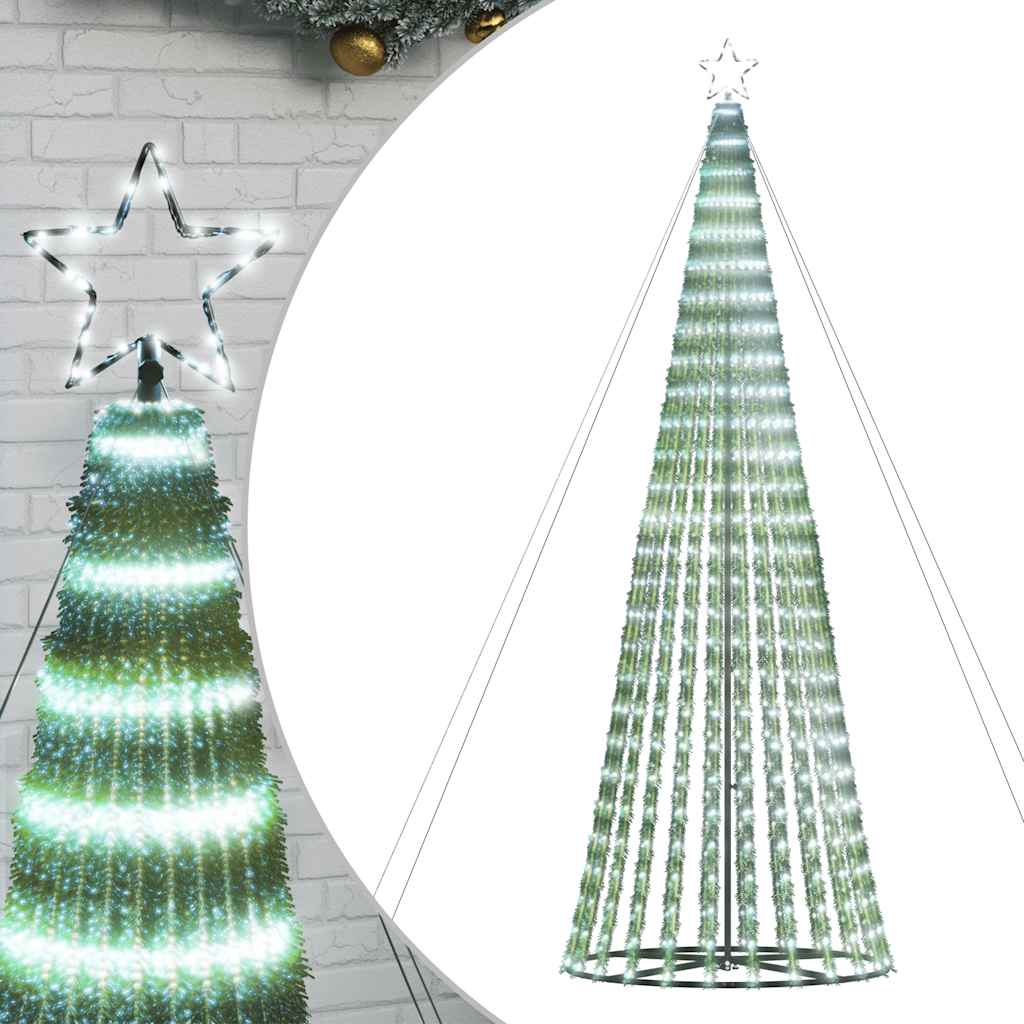 Vidaxl Stożkowa Choinka Z Lampek, 1028 Zimnych Białych Led, 403 Cm