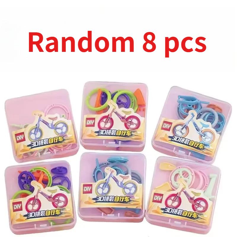 DIY Mini Plastics Radish Car Model Puzzle Assembly Toys Ornament Detachable Bicycle Sliding Toys Children's Rewards Holiday Gift